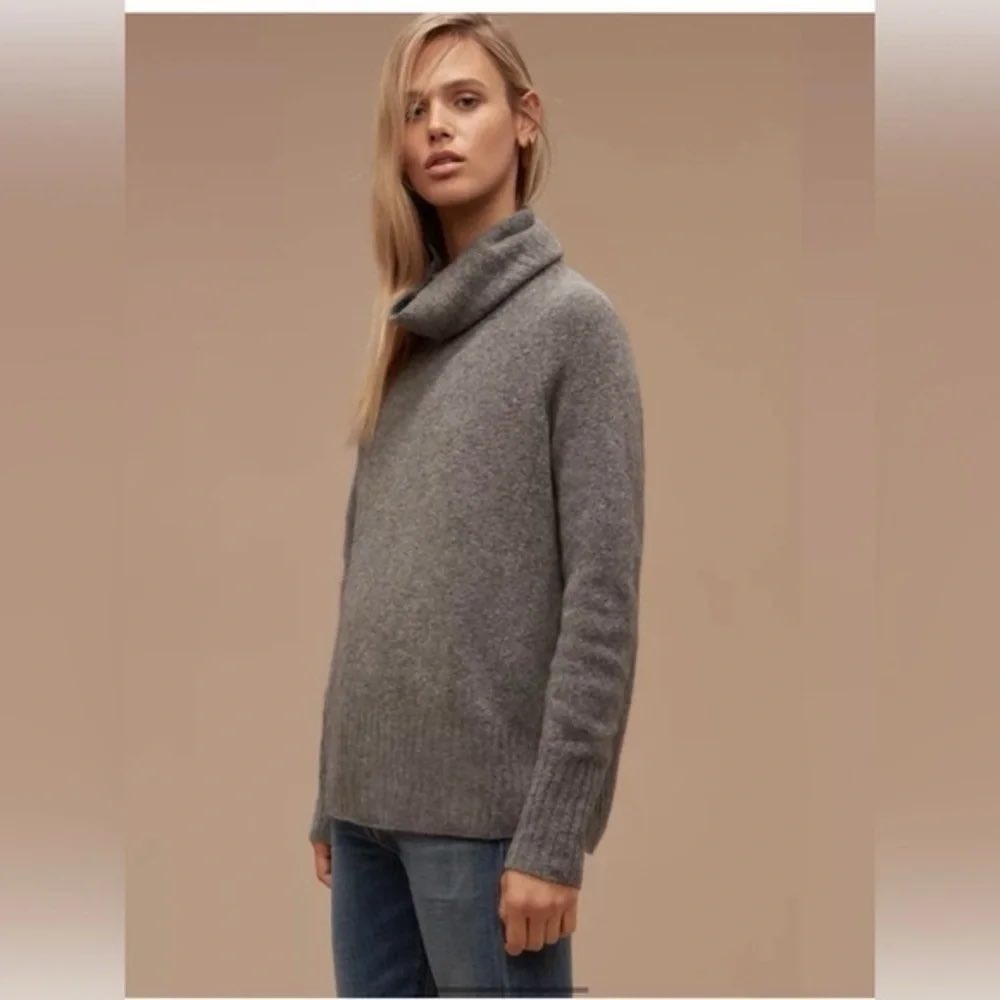 Community Aritzia Plutarch Cowl Neck Sweater Grey/Brown Wool Yak Blend Boxy XS